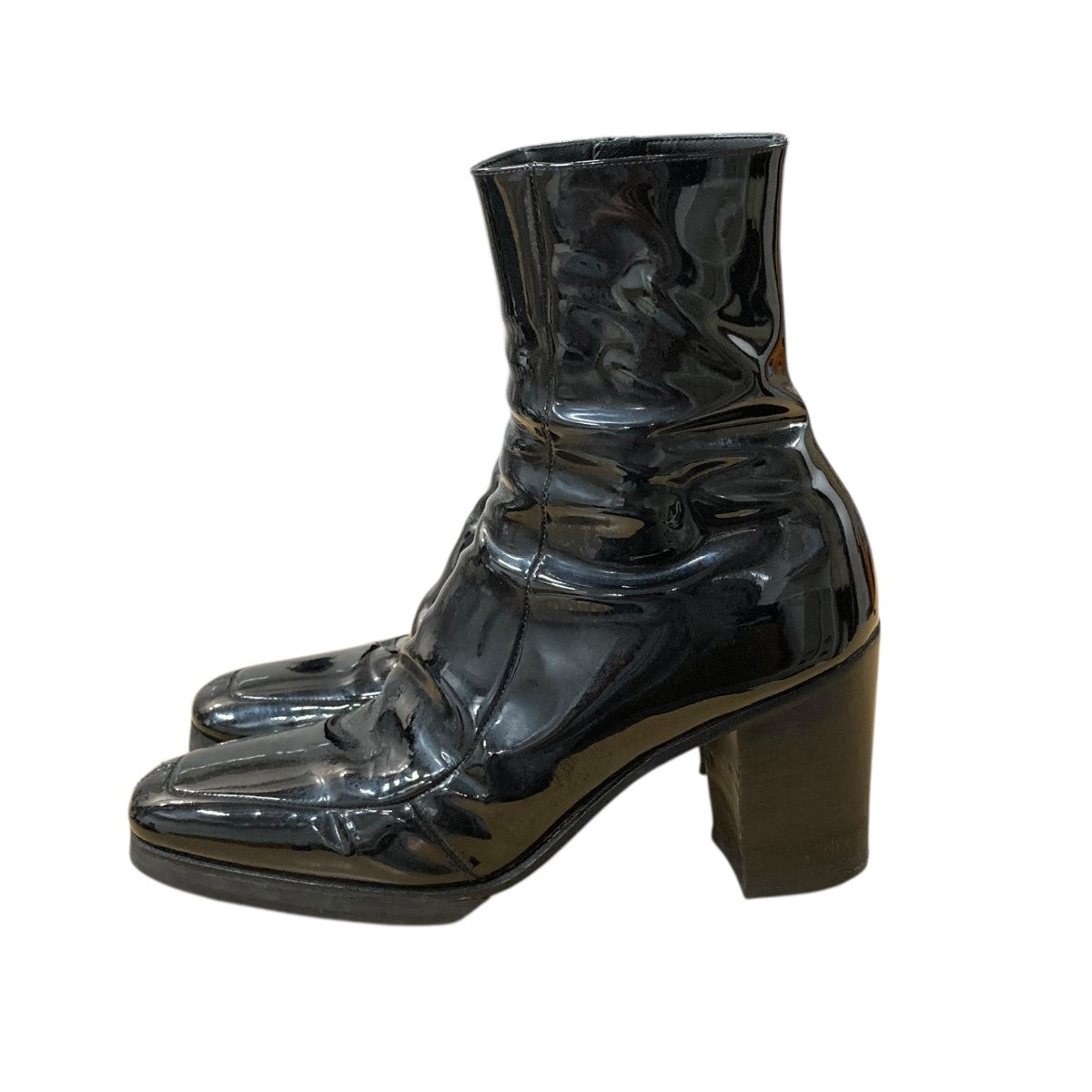 専用SAINT LAURENT PARIS 23SS ホースビットパテントブーツ 極美品】サンローランパリ ホースビット パテントレザー ブーツ