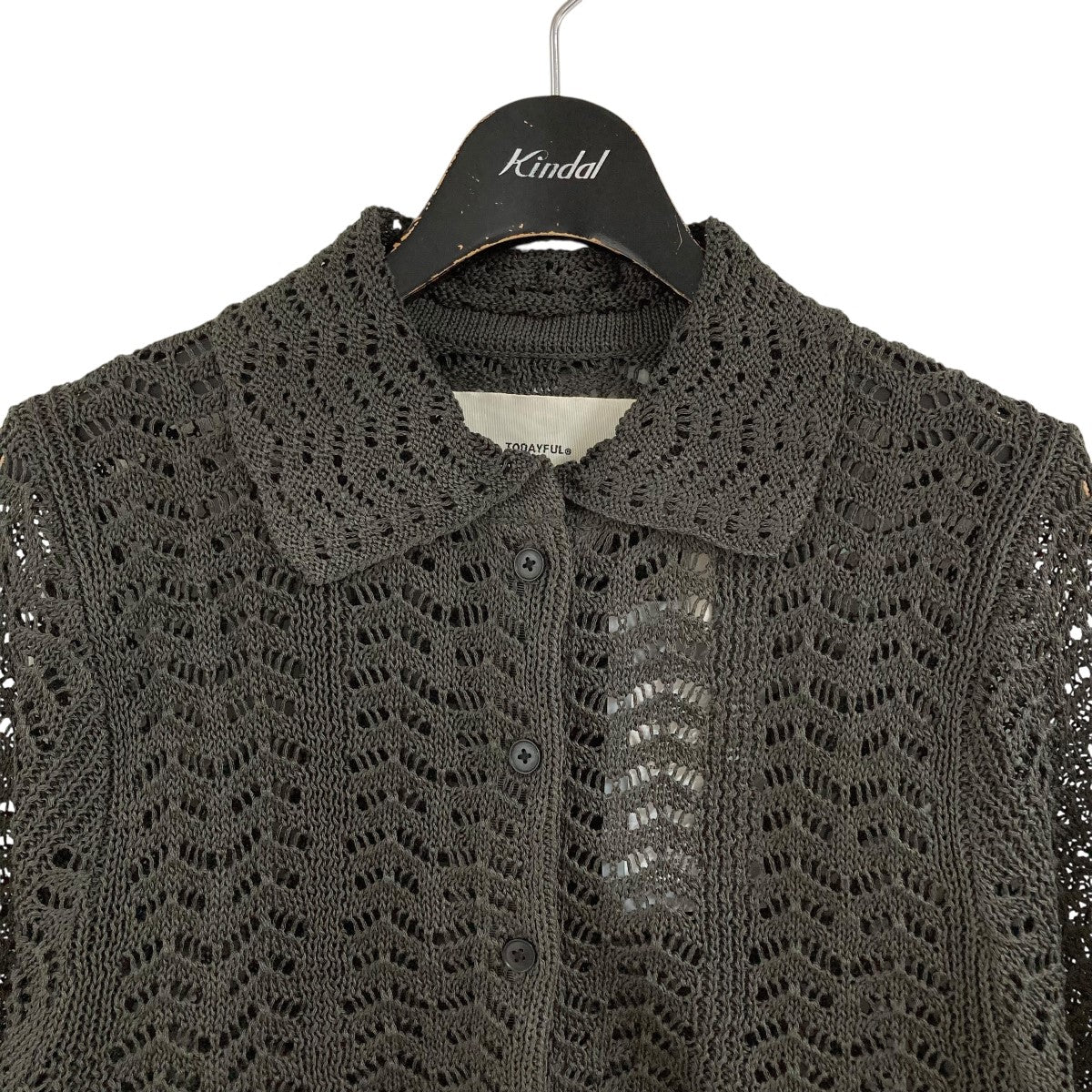 TODAYFUL レースニットシャツ／ブラック TODAYFUL（トゥデイフル）の「レースニットシャツ（シャツ