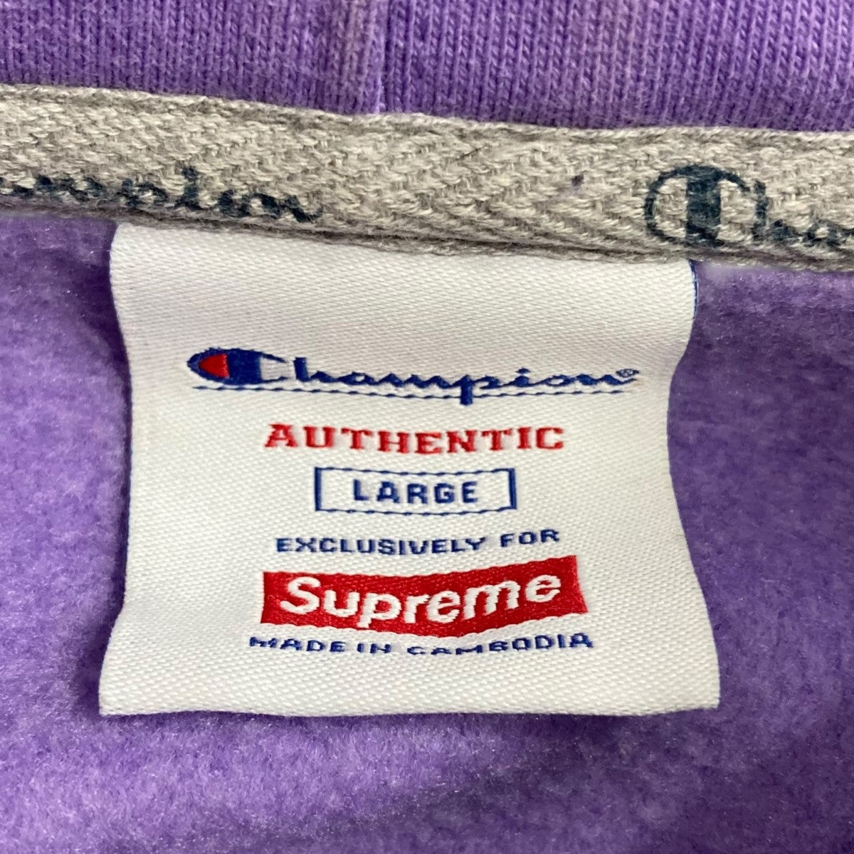 Supreme×Champion プルオーバーパーカー パープル サイズ L