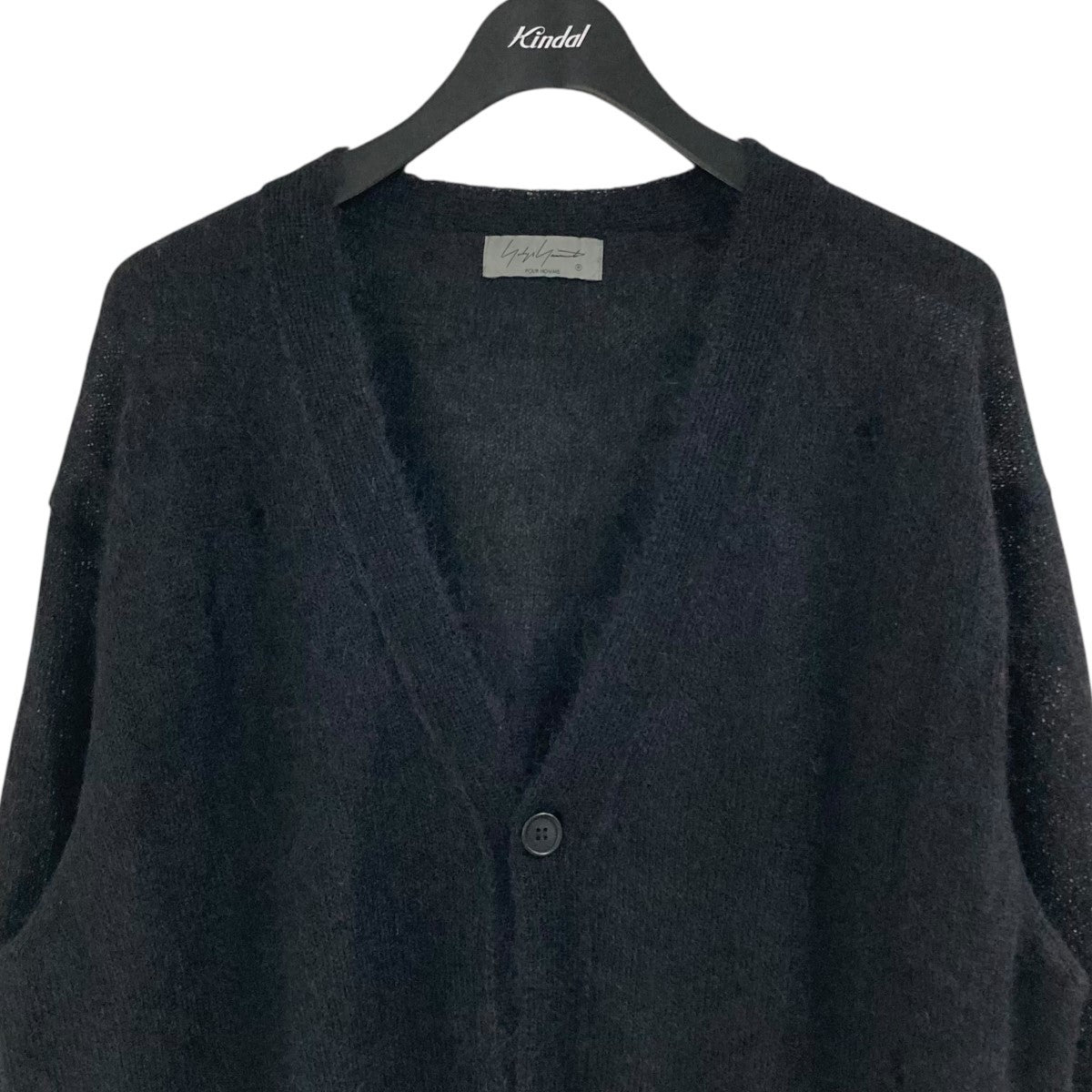 希少 美品 ヨウジヤマモト 上質 デザイン ニット ロングカーディガン Vネック V-NECK CARDIGAN WITH PANEL DESIGN(FREE SIZE Navy): Y's for