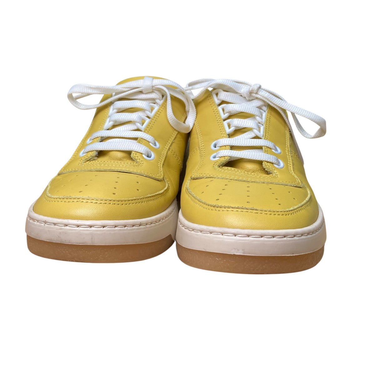 Acne Studios スニーカー ホワイト/イエロー　　42 Acne Studios - レースアップスニーカー - ホワイト/ブラウン