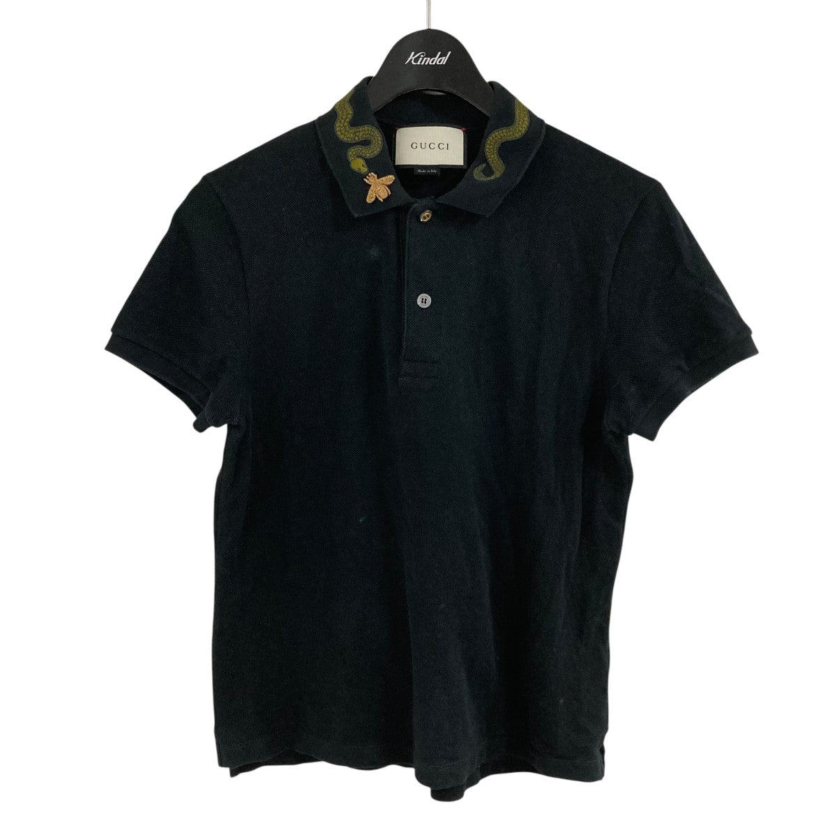 GUCCI GGエンブロイダリー ポロシャツ　S Cotton polo shirt with GG embroidery in dark blue | GUCCI® US