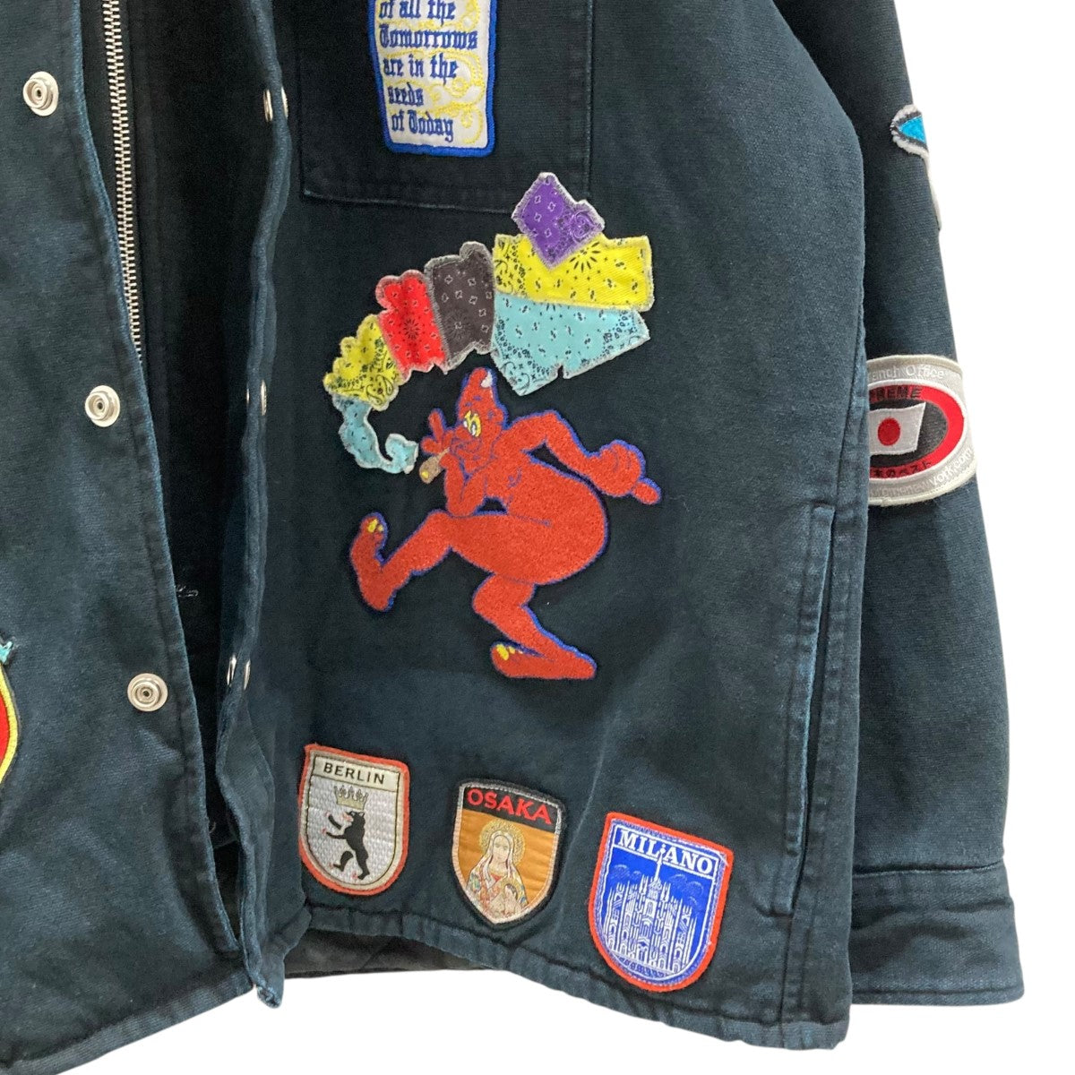ジャケット・アウター supreme Patches Hooded Zip Up Shirt Supreme Patches Hooded Zip Up Shirt Black Men's - SS25 - US