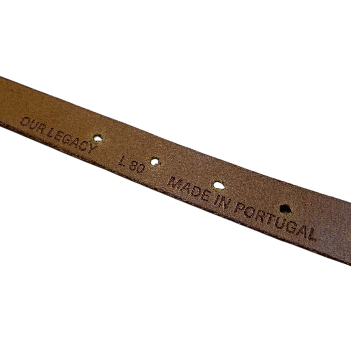 OUR LEGACY ブラウンレザーベルト L 80 Our Legacy - Belt 2 cm Brown Leather