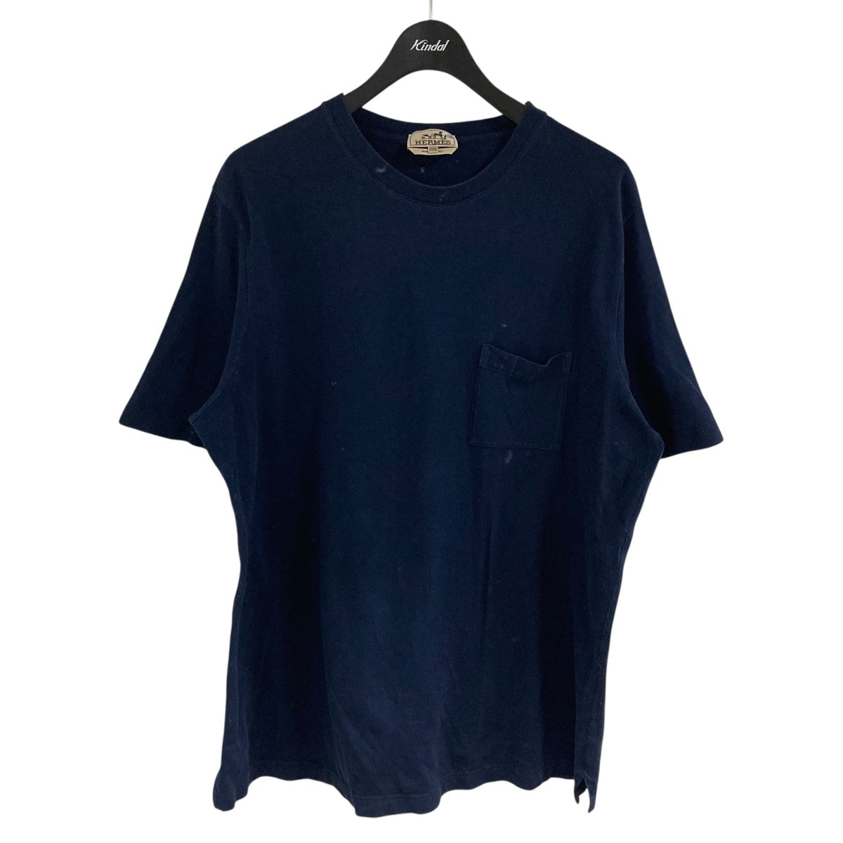 HERMES(エルメス) H刺繍ポケットTシャツ ネイビー サイズ XXXL