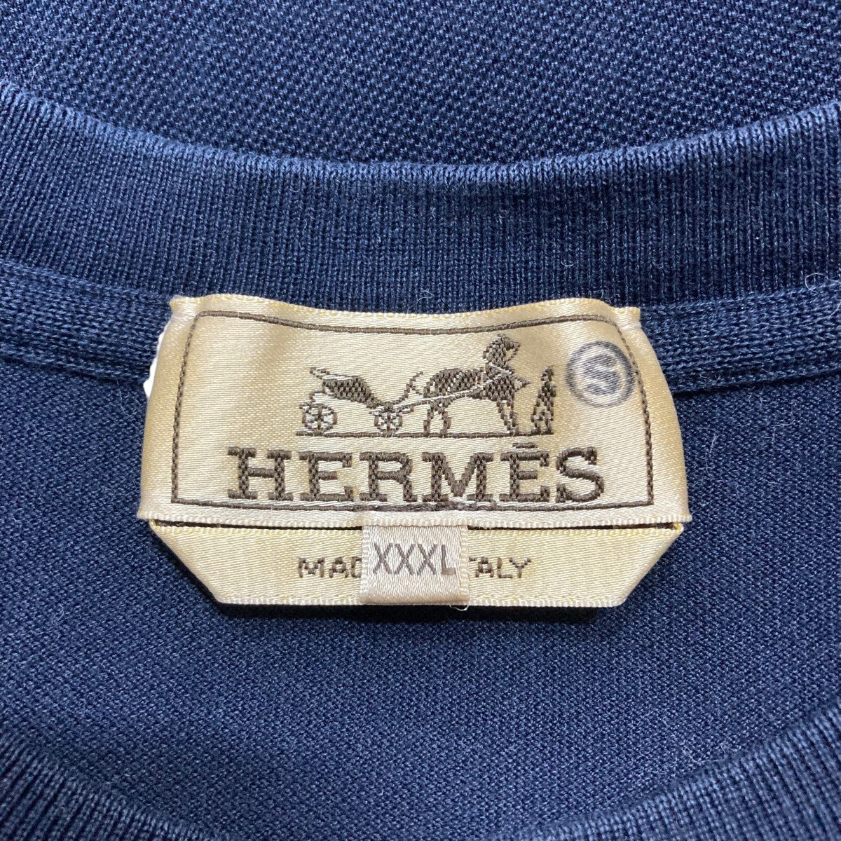 HERMES(エルメス) H刺繍ポケットTシャツ ネイビー サイズ XXXL