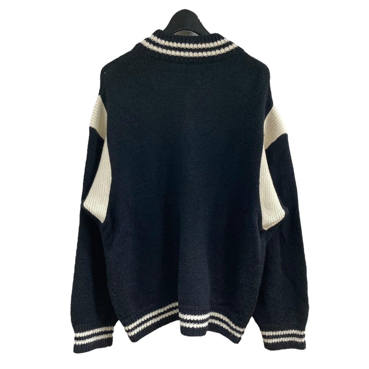 NEON SIGN(ネオンサイン) ニットスタジャン N1727 ネイビー×ホワイト