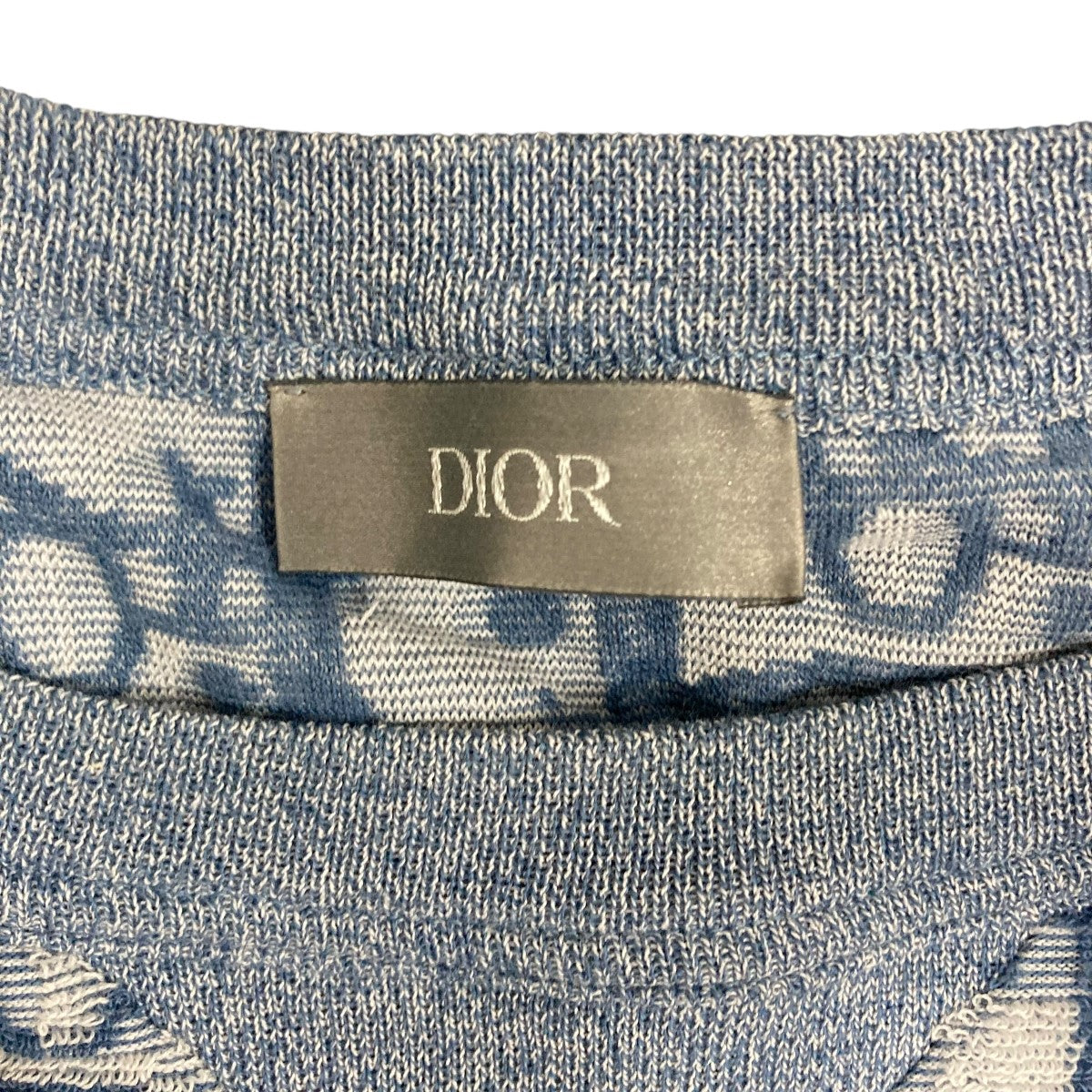 Dior オブリーク柄 パイル生地ロングTシャツ XS DIOR(ディオール) オブリーク柄パイル地Tシャツ 483J646A0906
