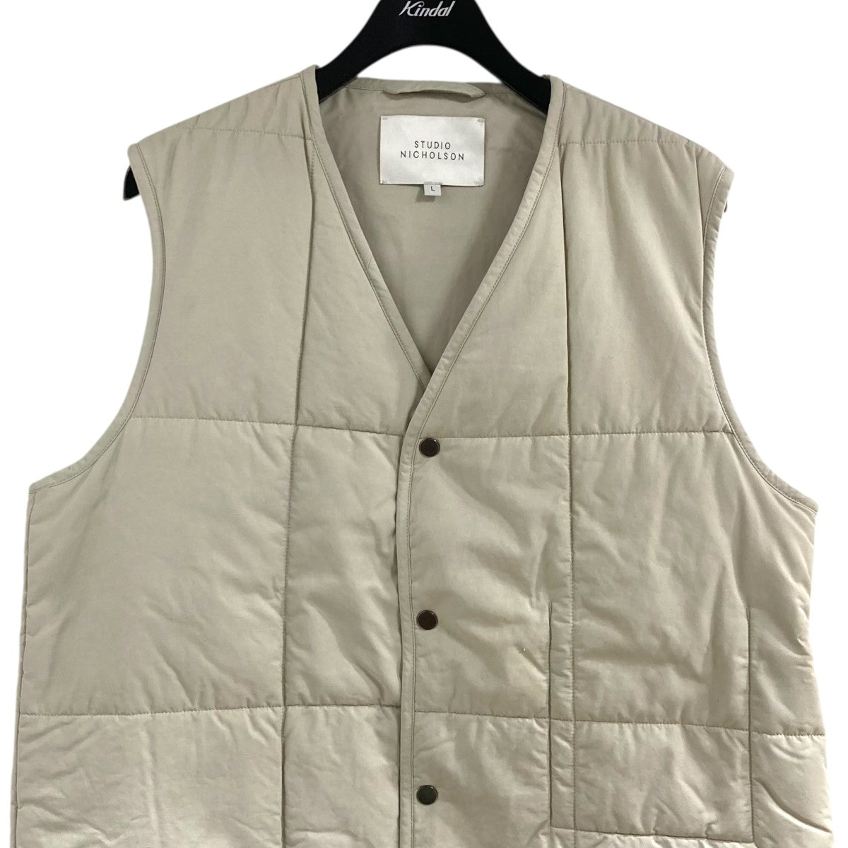 STUDIO NICHOLSON キルティングベストSNM-770 ECODOWN COTTON 古着・中古-2枚目のアイテム画像