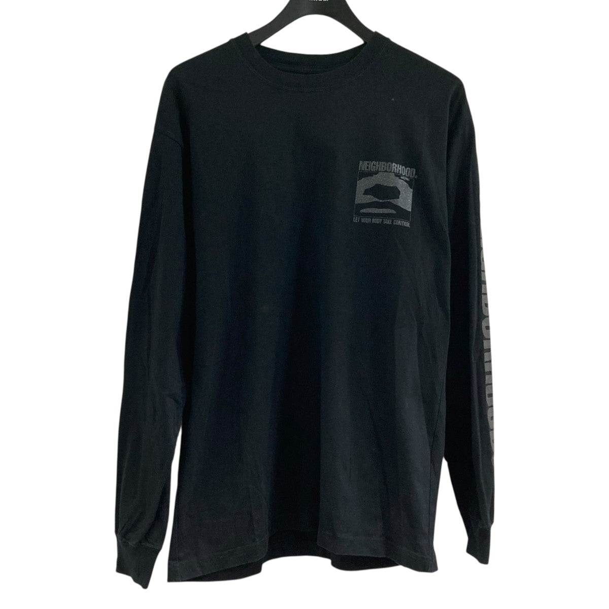 NEIGHBORHOOD ネイバーフッド バンドカラーシャツ 長袖・黒・L NEIGHBORHOOD|ネイバーフッド】BW . PLAIN SHIRT LS/BW.プレーン
