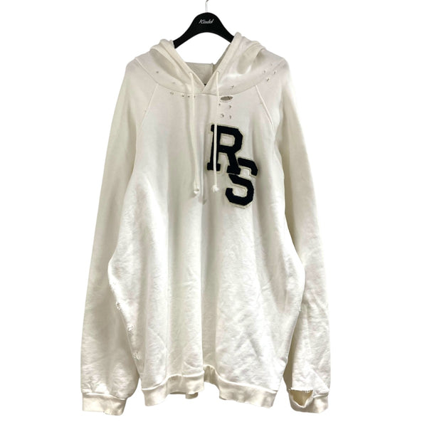 RAF SIMONS(ラフシモンズ) ダメージパーカー ホワイト サイズ L