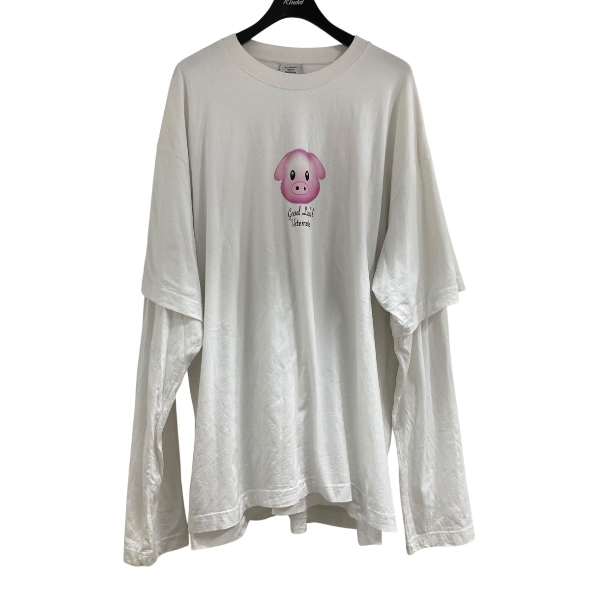 h*i様 ヴェトモン　VETEMENTS　Tシャツ　Mサイズ VETEMENTS(ヴェトモン) Tシャツ ブラック サイズ XS｜【公式