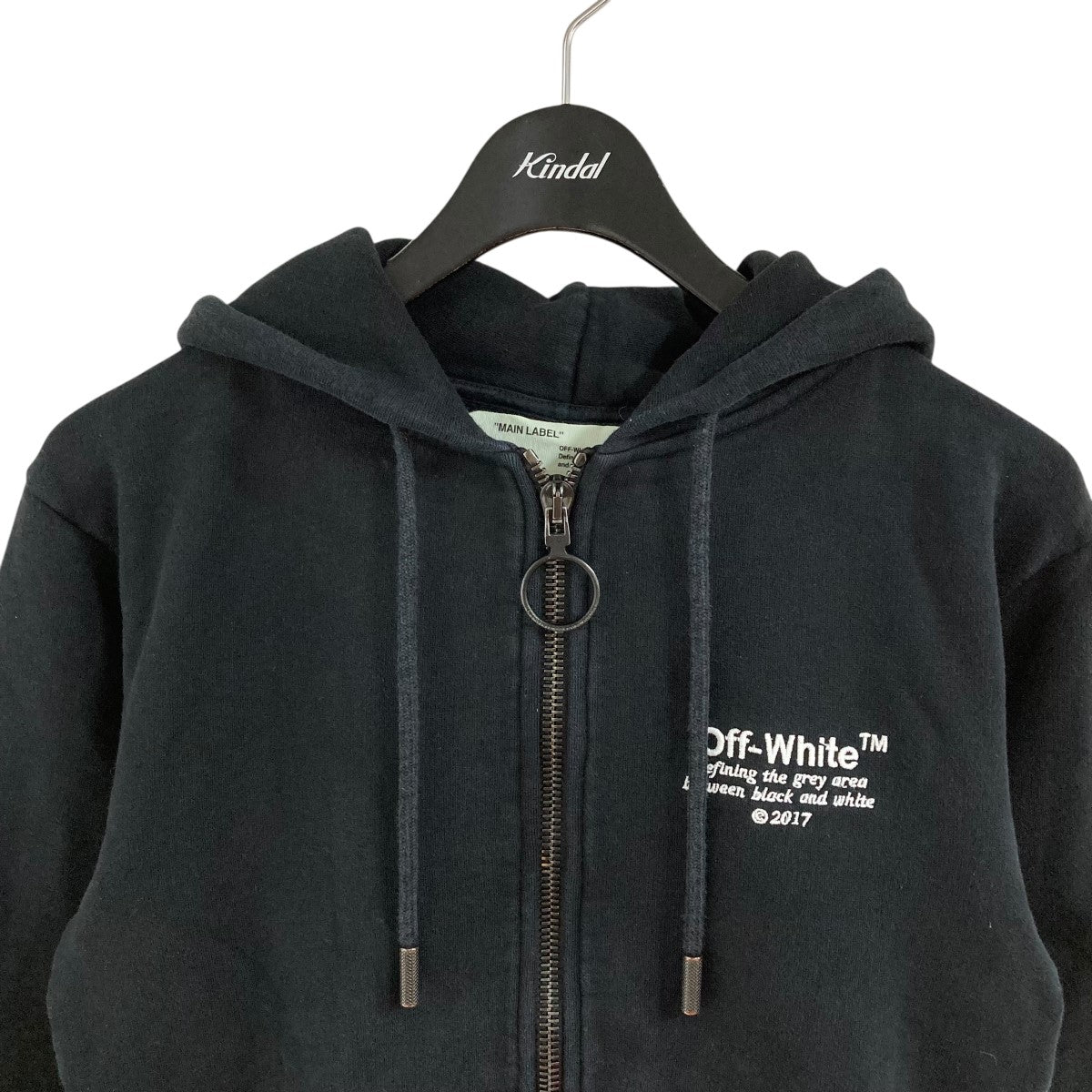 ［関税送料込］OFF-WHITE/オフホワイト ジップアップパーカー OFFWHITE(オフホワイト) ジップアップパーカー ブラック サイズ