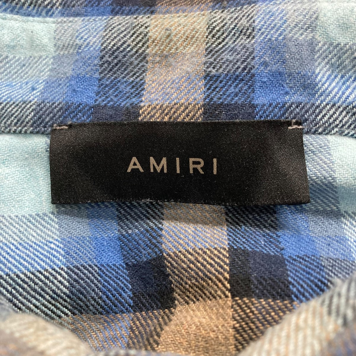 AMIRI(アミリ) チェックシャツ ブルー×ネイビー×ベージュ サイズ
