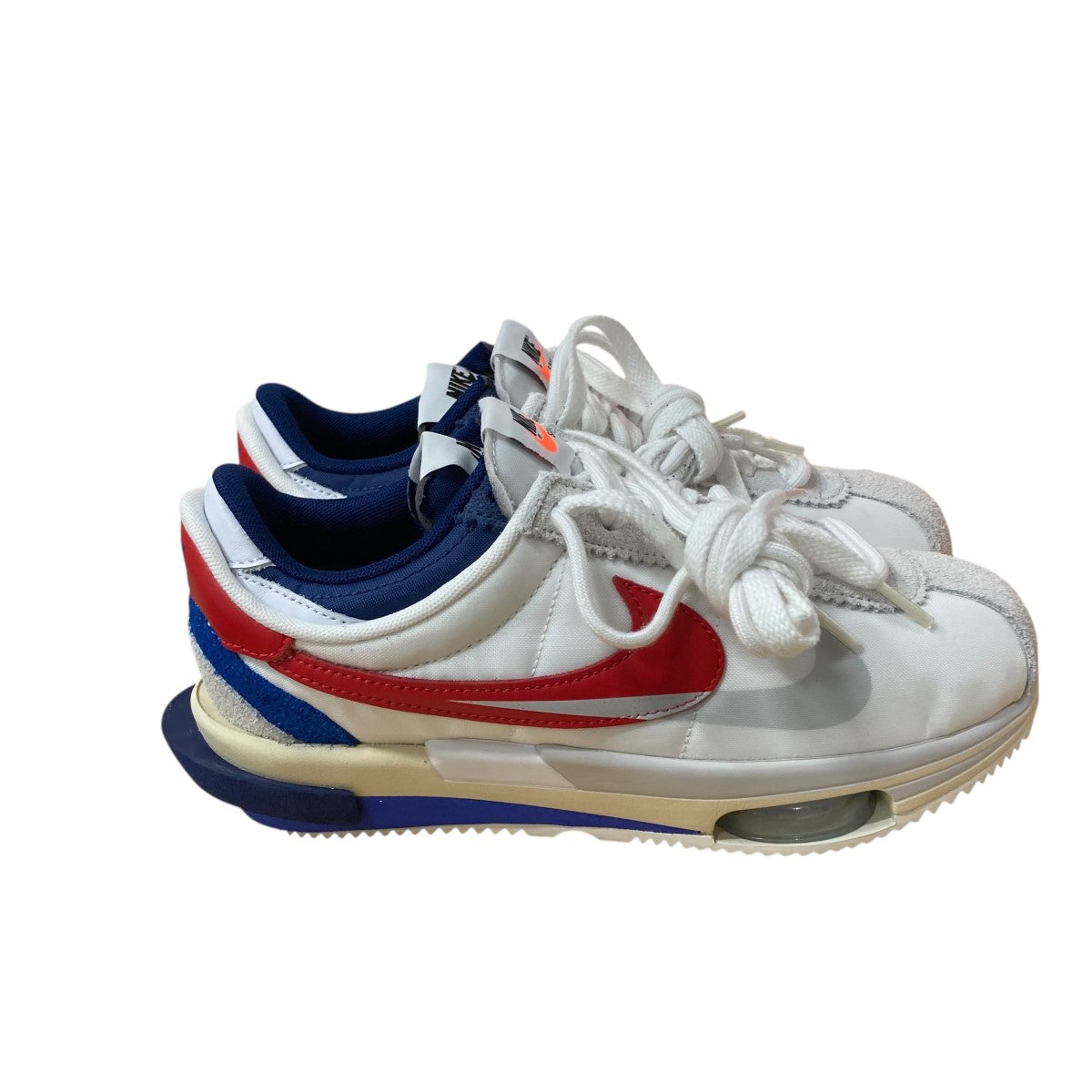 sacai×NIKE ローカットスニーカー DQ0581-100 ホワイト×ブルー