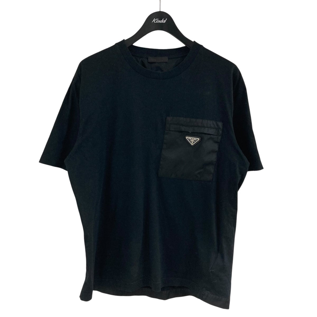 PRADA 黒 クルーネック Tシャツ ポケット付き S ujn742-s202-10vp02.jpg