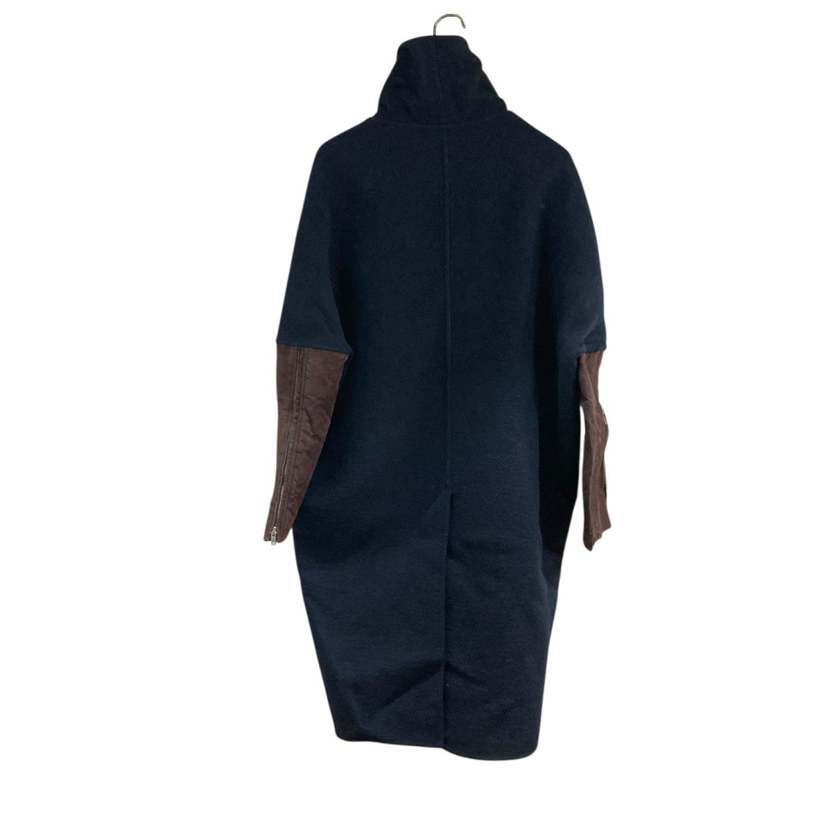 RICK OWENS カシミヤレザー切替コート 古着・中古-3枚目のアイテム画像