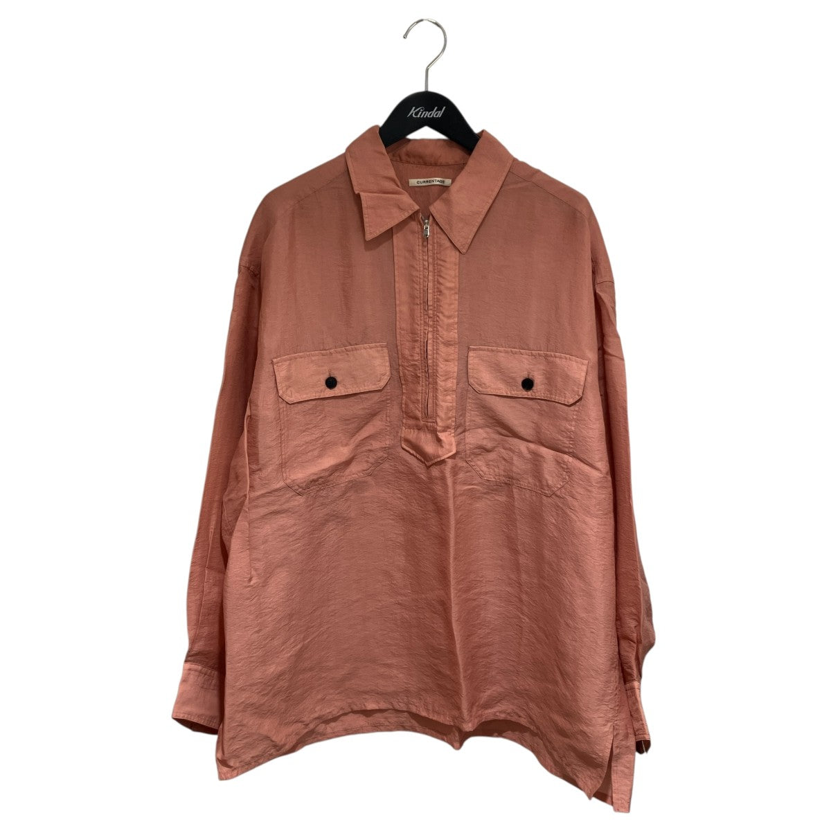 CURRENTAGE ハーフジップシャツA2552FB303 ｢WASHER TAFFTA HALF ZIP SHIRT｣ 古着・中古-1枚目のアイテム画像