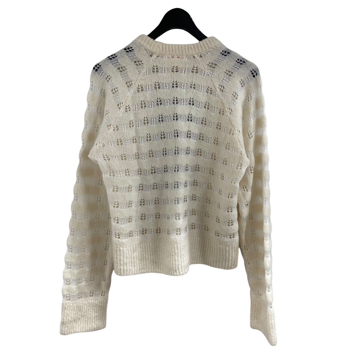 AMOMENTO アモーメント ニット・セーター F 白 【古着】【中古】 MASU(エムエーエスユー) フロントデザインニット MVFW-KN0122