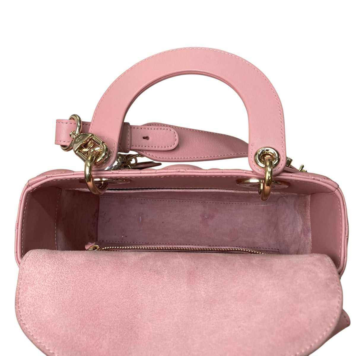 Christian Dior ピンク ロゴ入り ハンドバッグ Christian Dior （中古）クリスチャンディオール Lady D-Lite