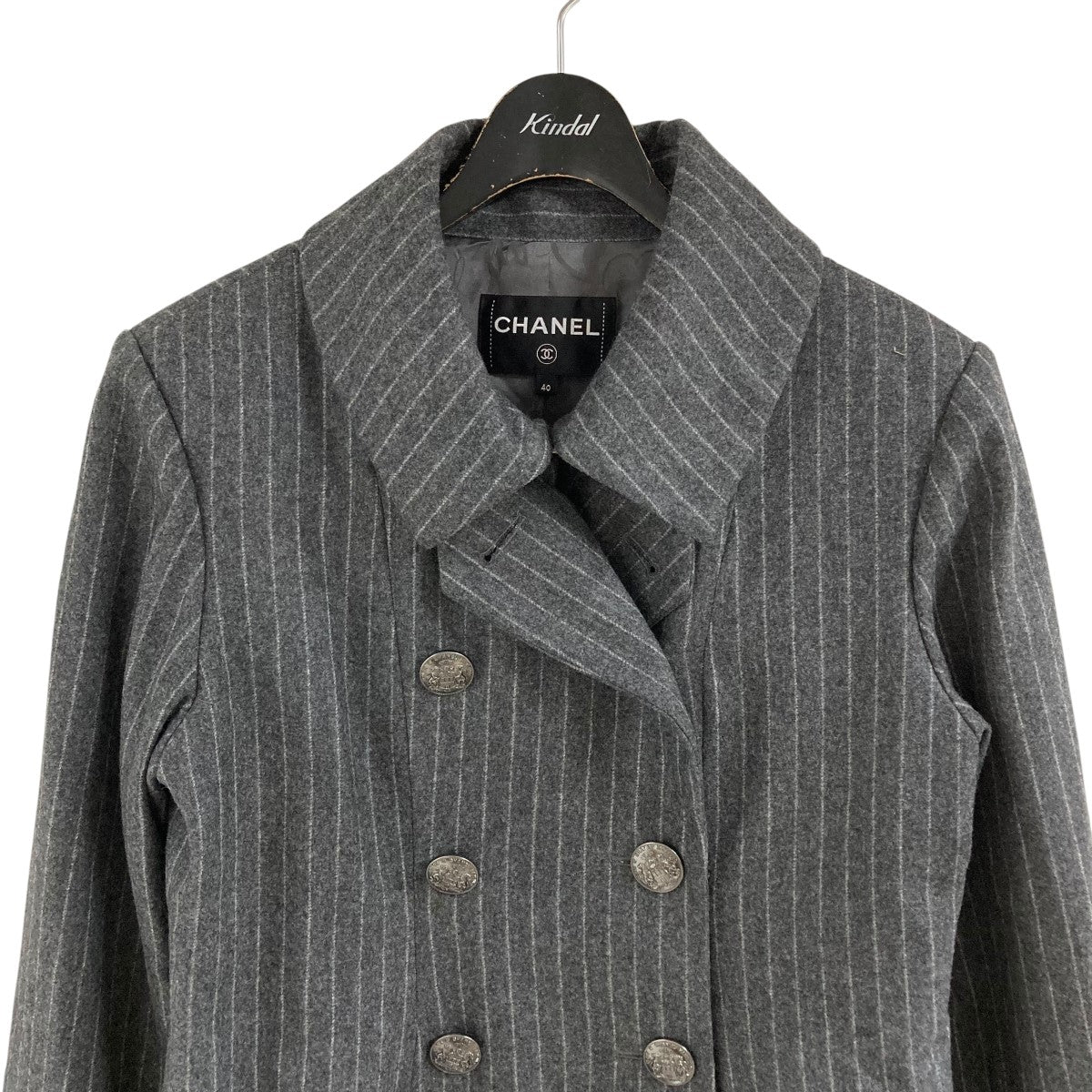 CHANEL ダークグレー コート グレー（灰色）系 CHANEL(シャネル) コート(レディース) - 海外通販のBUYMA