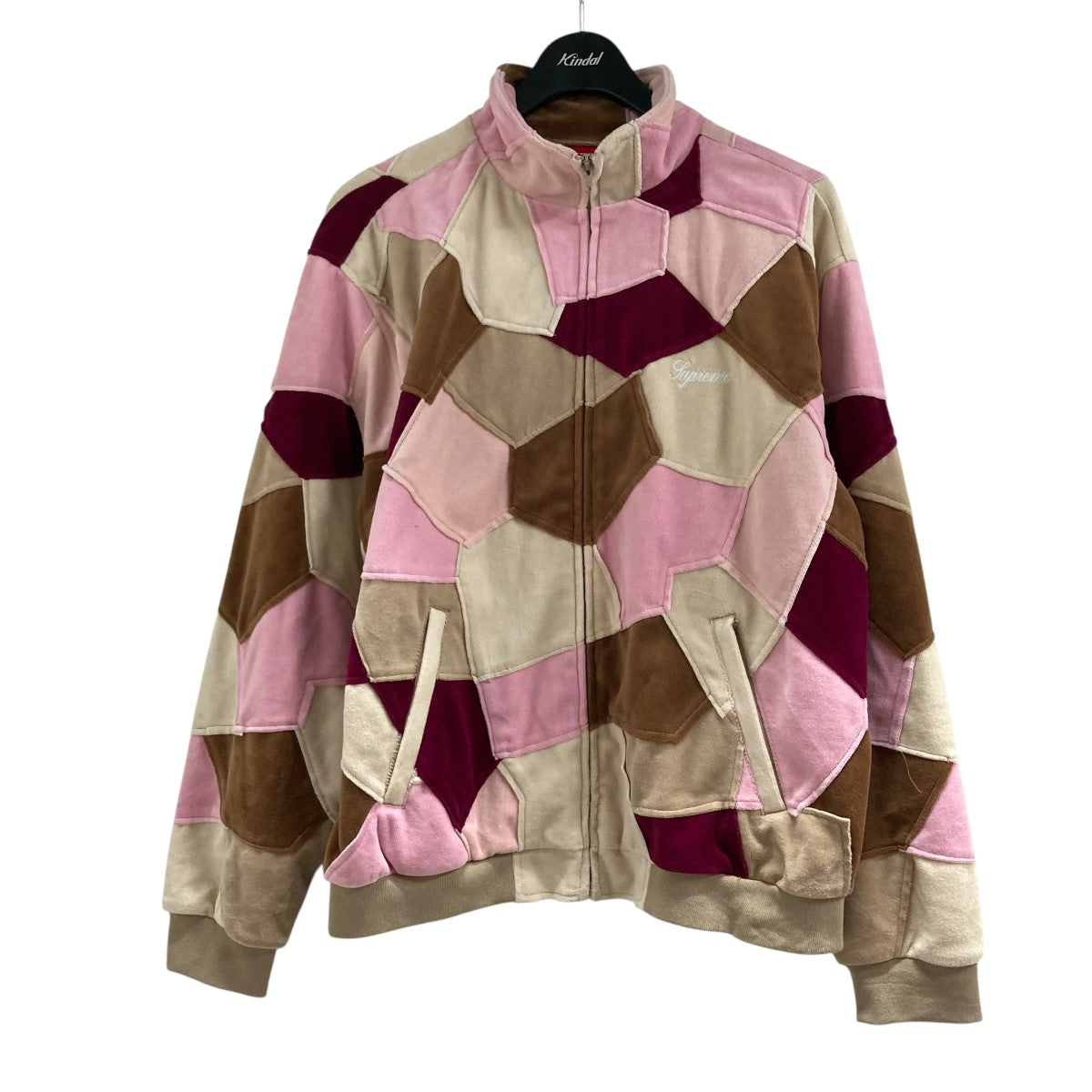 【超入手困難】シュプリーム☆総柄ビッグ刺繍アーチロゴウールジャケット XL Supreme(シュプリーム) 25SS パッチワークベロアトラック