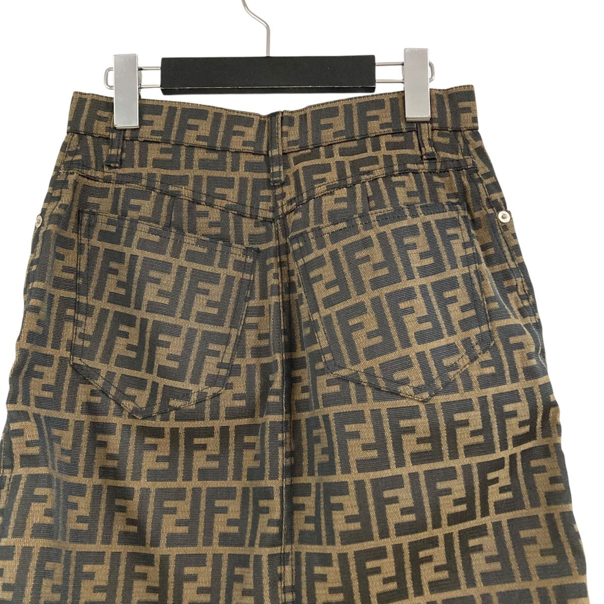 極美品 FENDI フェンディ ズッカ スカート 総柄 茶 ブラウン S～M相当 FENDI(フェンディ) ズッカ柄スカート ブラウン サイズ 44