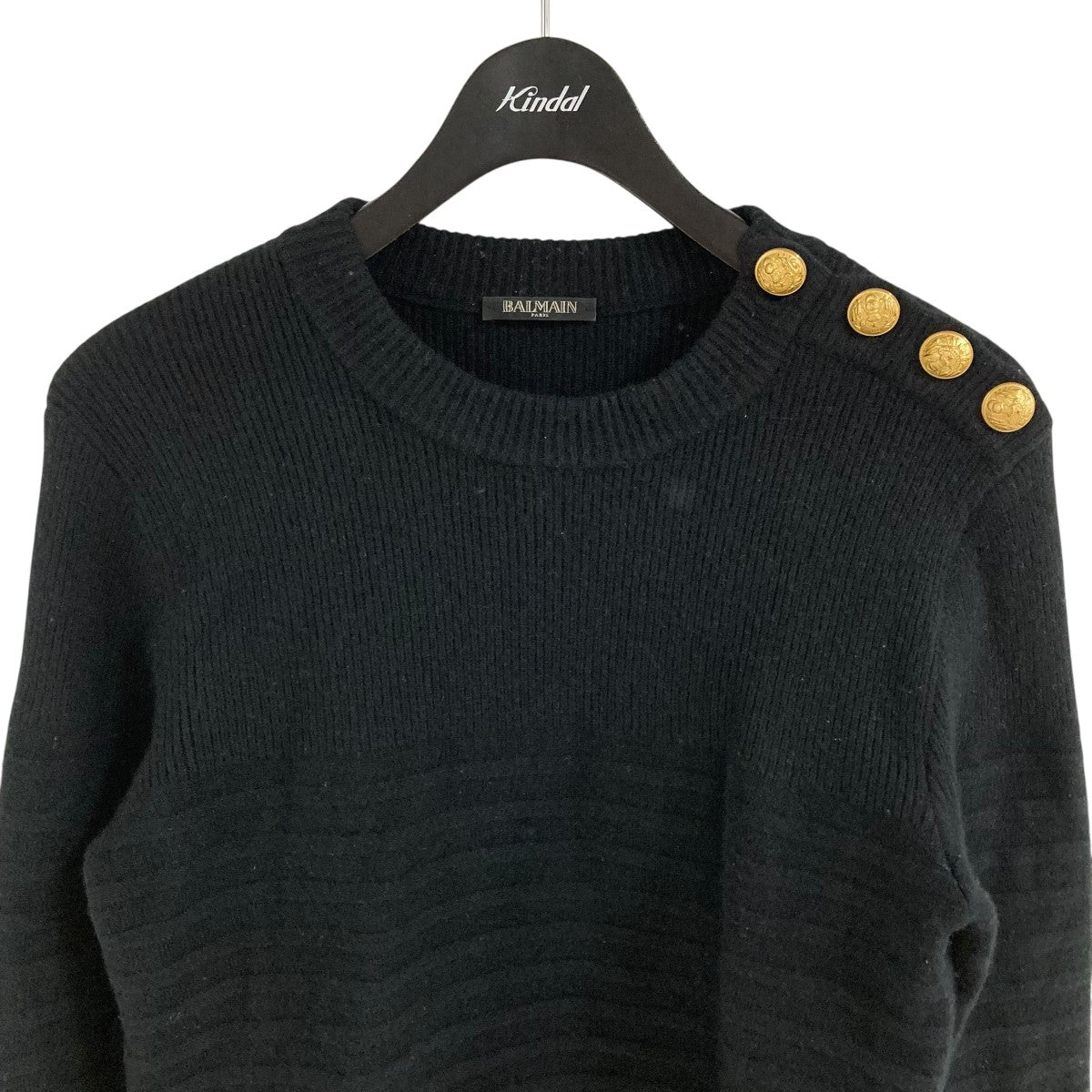 BALMAIN✨バルマン　ニット　金ボタン BALMAIN - 国内正規 BALMAIN バルマン 肩ボタン ニットの通販 by