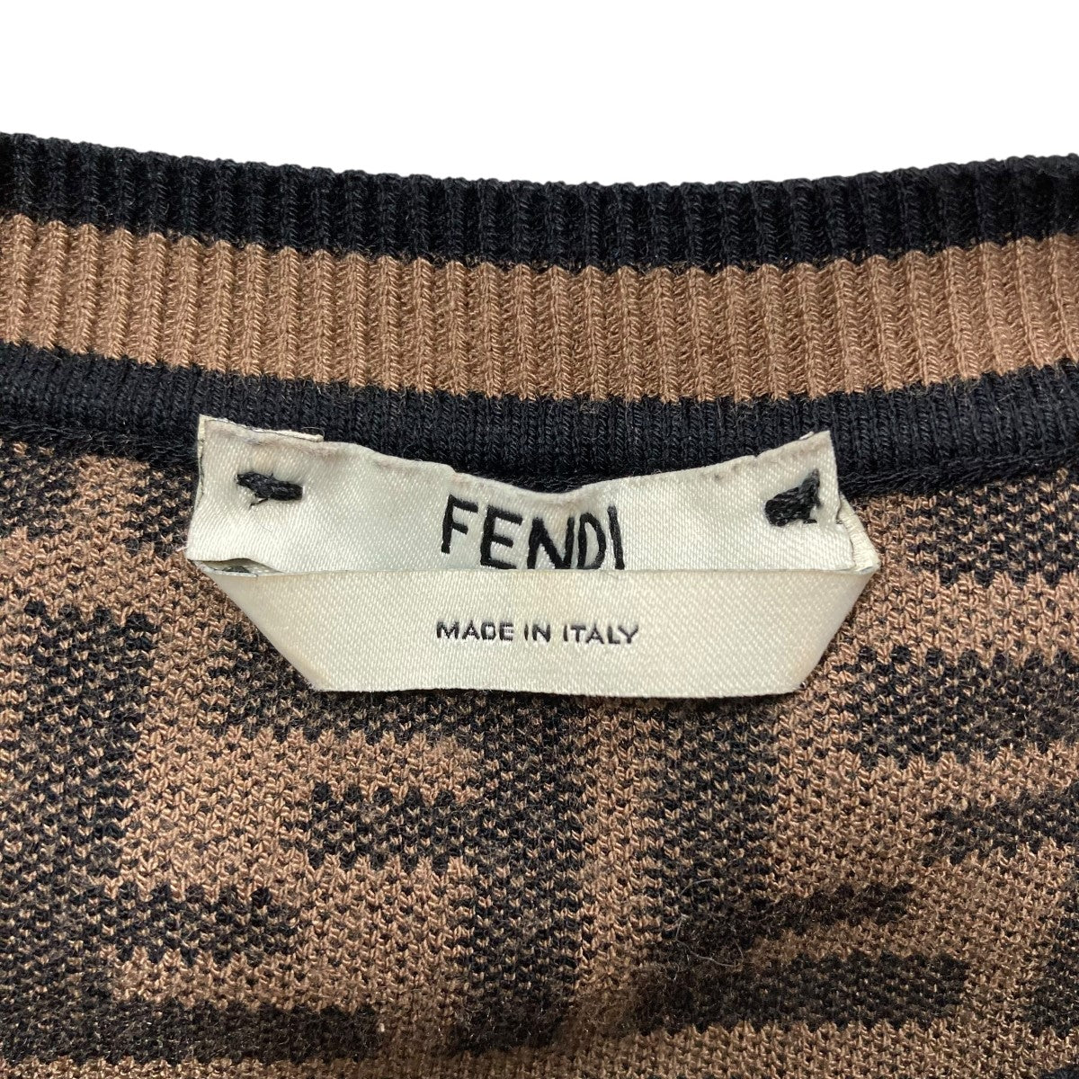 FENDI(フェンディ) ズッカ柄ニット FZY703 A5QG ブラウン サイズ