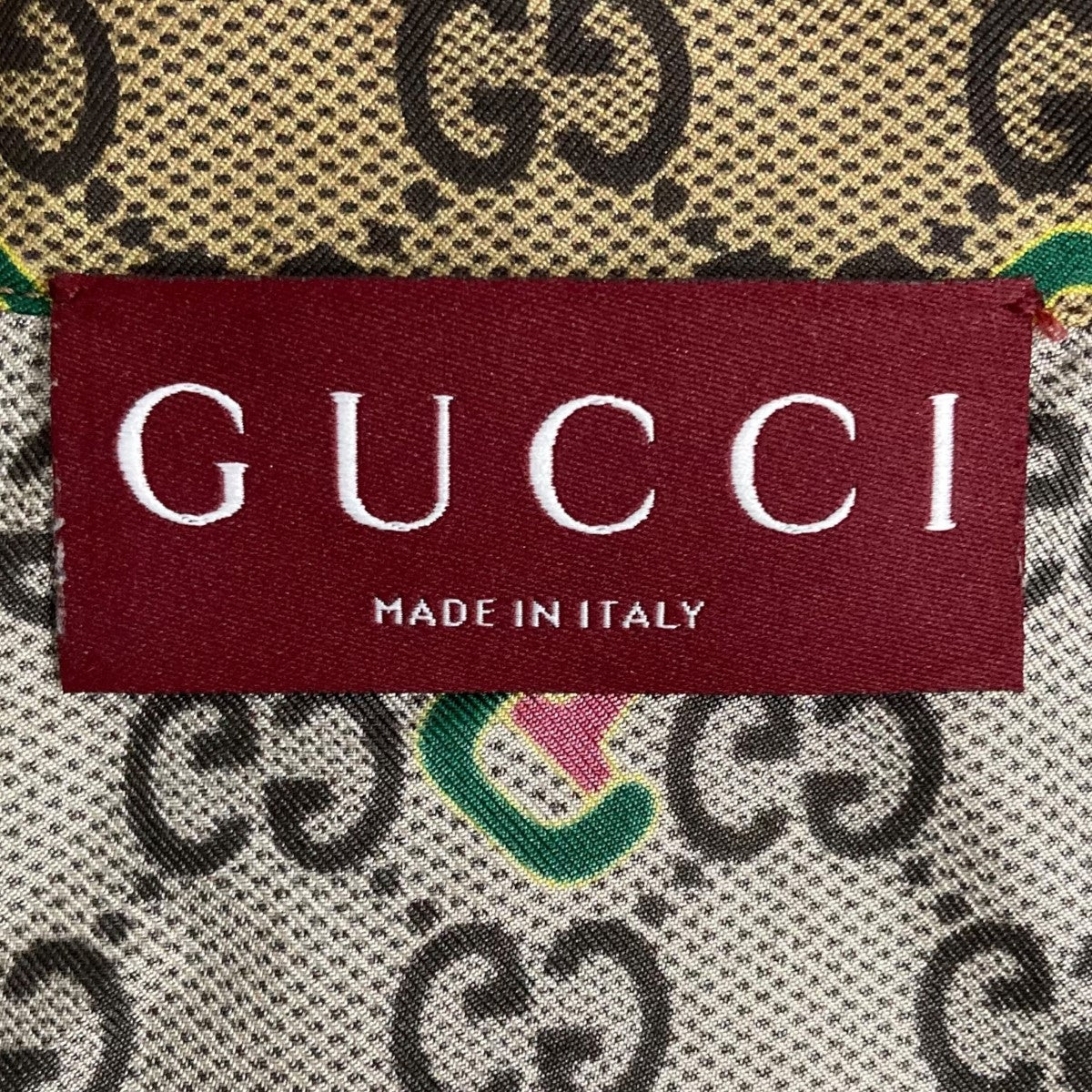 【未使用級】 GUCCI 開襟 シャツ マルチ メタルロゴ 46 GUCCI(グッチ) ホースビットプリント半袖シャツ 794907