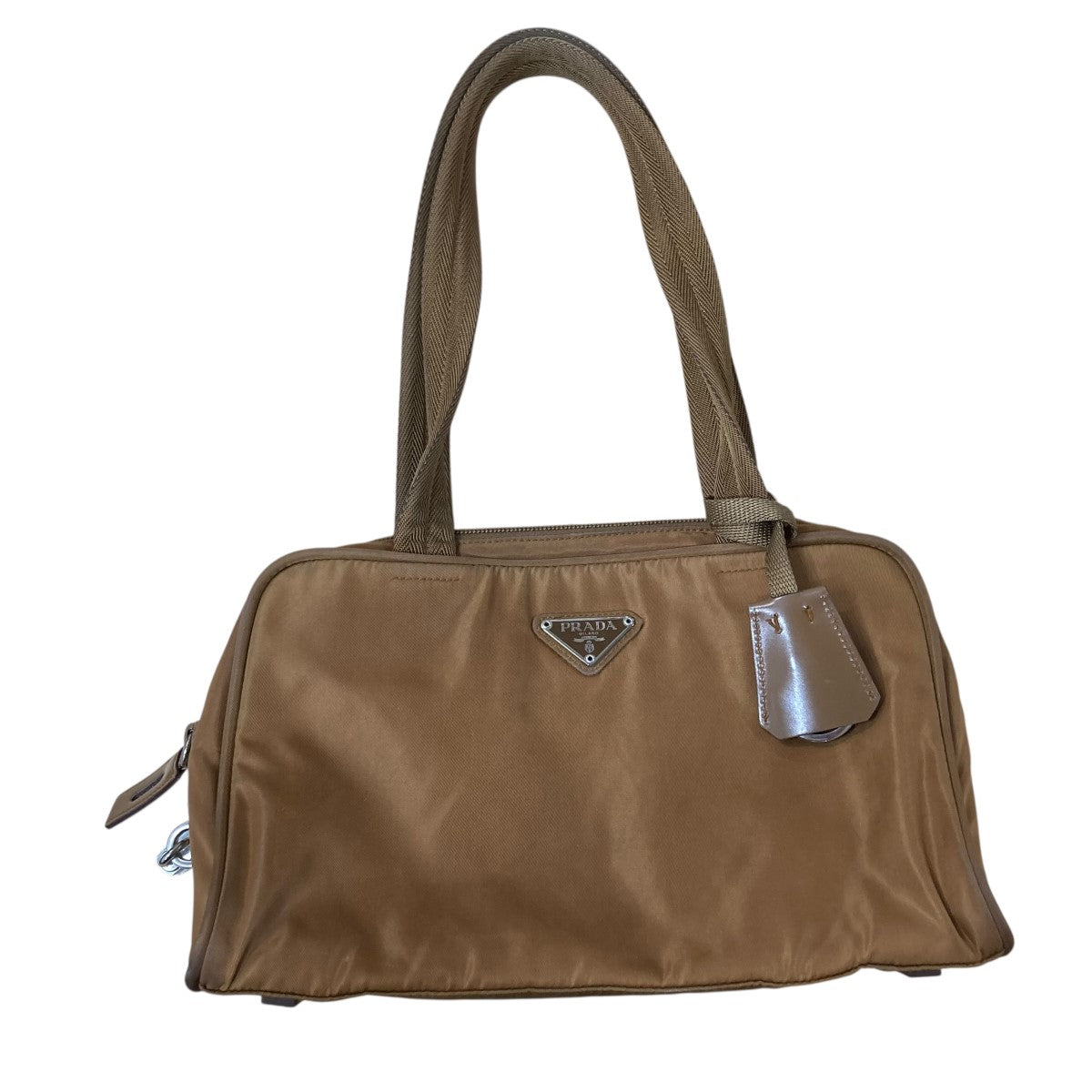 PRADA ハンドバッグ 紺とベージュ V49Z SACCA DA VIAGGIO ボストンバッグ ナイロン 紺（2022/10/18