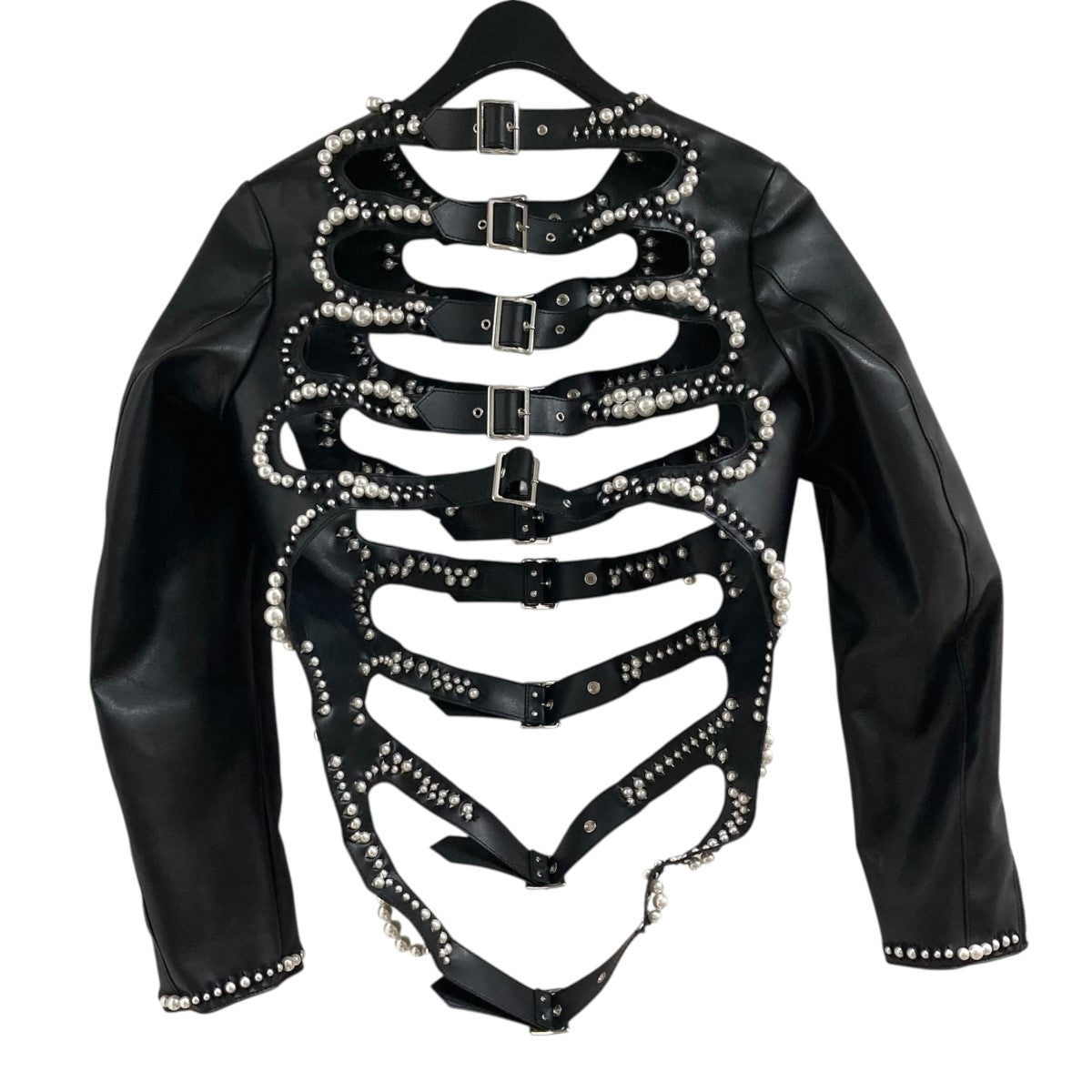 Noir Kei Ninomiya 19AWフロントベルト　ジャケット noir kei ninomiya(ノワールケイニノミヤ) フェイクパールエンベ