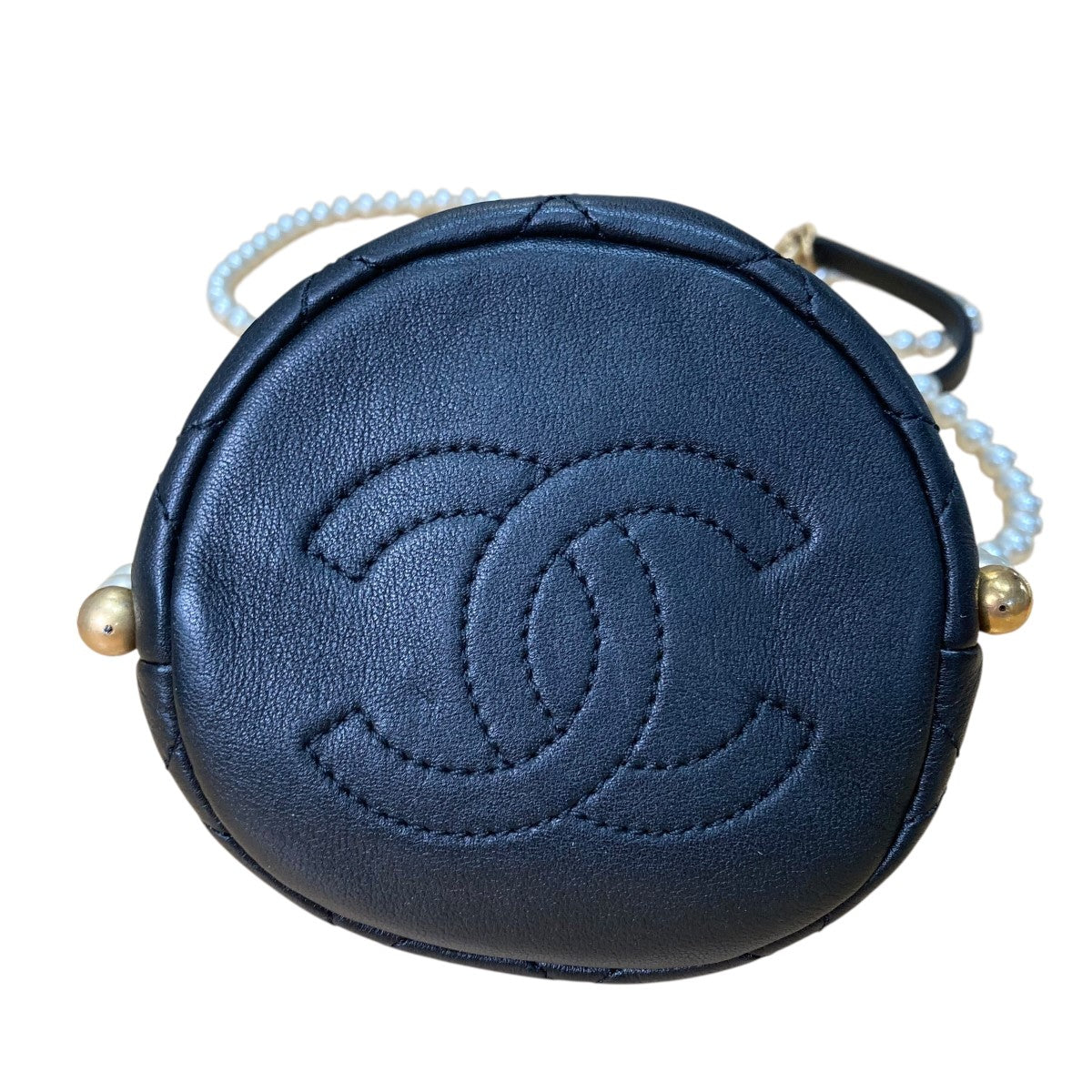 CHANEL ラムスキン パールショルダー巾着バッグ 古着・中古-5枚目のアイテム画像