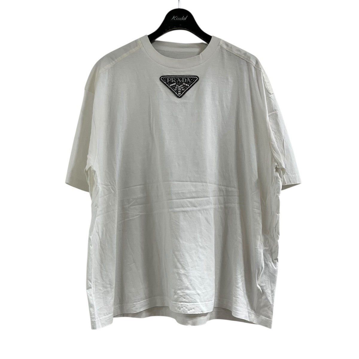 PRADA ラインストーンロゴプレートTシャツ 古着・中古-1枚目のアイテム画像