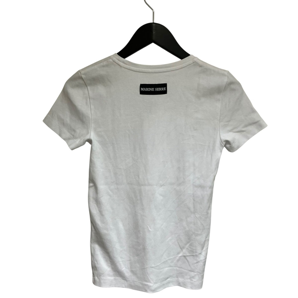 【美品】MARINE SERRE ホワイトTシャツ 半袖 Marine Serre(マリーン・セル) MOON LOGO JERSEY SS T-SHIRT / WHITE