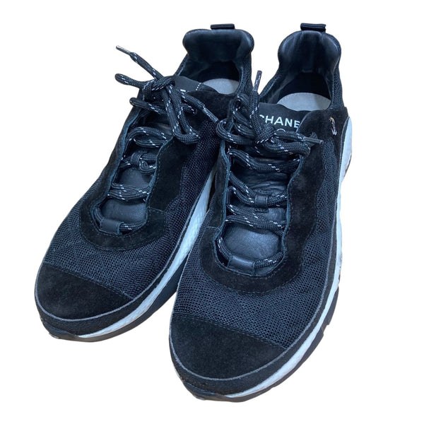 CHANEL スニーカー ブラック 36 シャネル】メンズ スニーカー マトラッセ風ソールがお洒落☆ (CHANEL