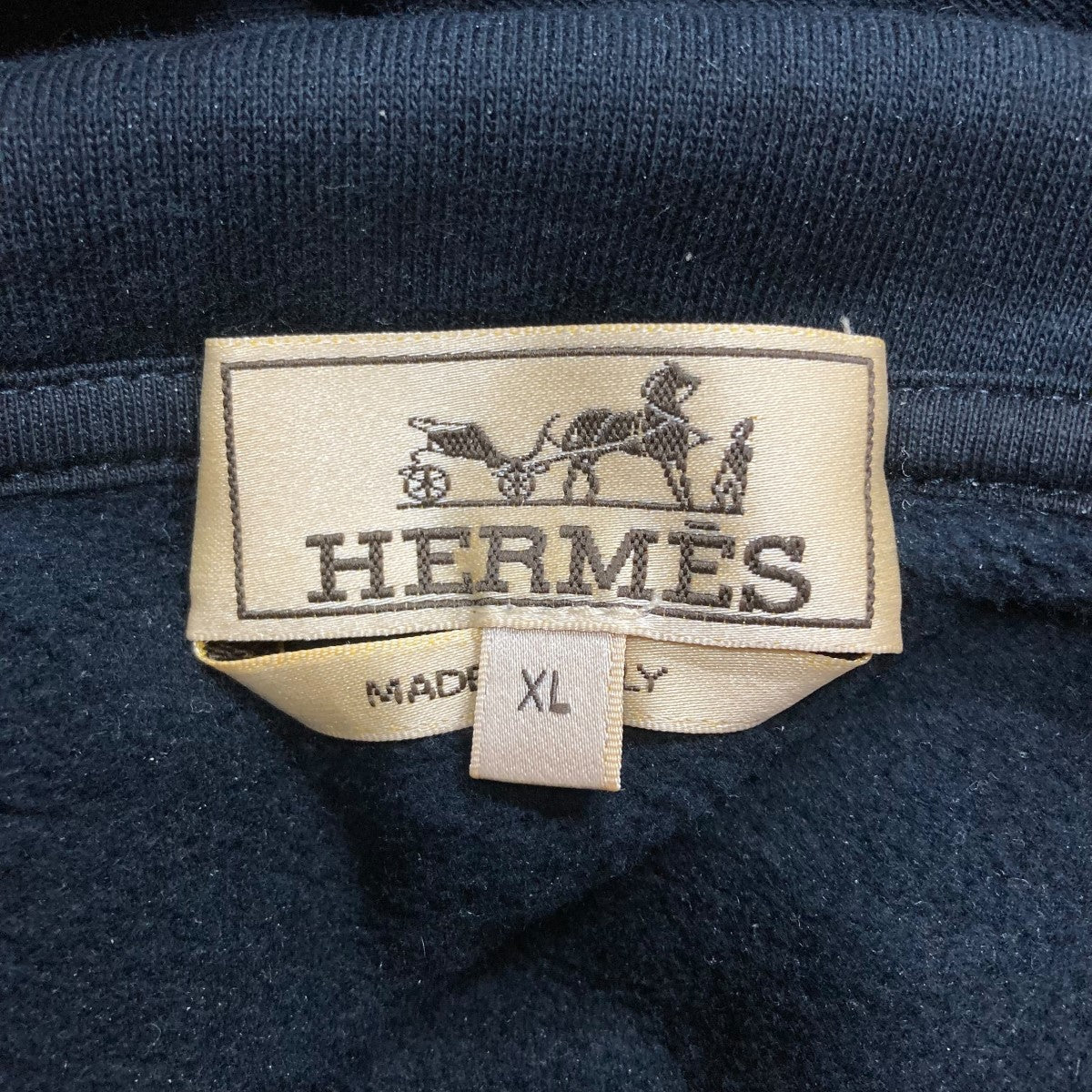 HERMES(エルメス) ハーフジップパーカー ブラック サイズ XL