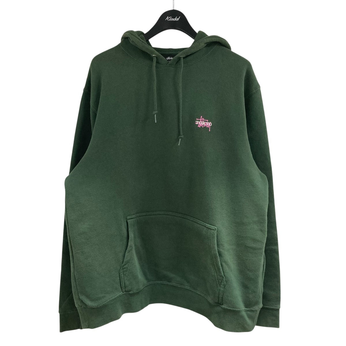 old Stüssy グリーン フーディ Mサイズ 中古・古着通販】stussy (ステューシー) プルオーバーパーカー
