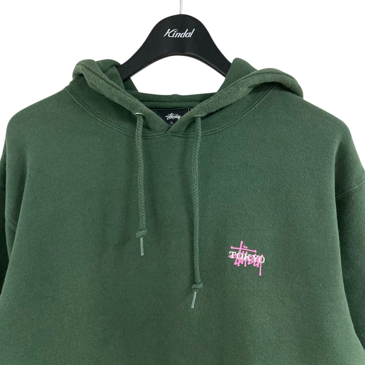 old Stüssy グリーン フーディ Mサイズ 中古・古着通販】stussy (ステューシー) プルオーバーパーカー