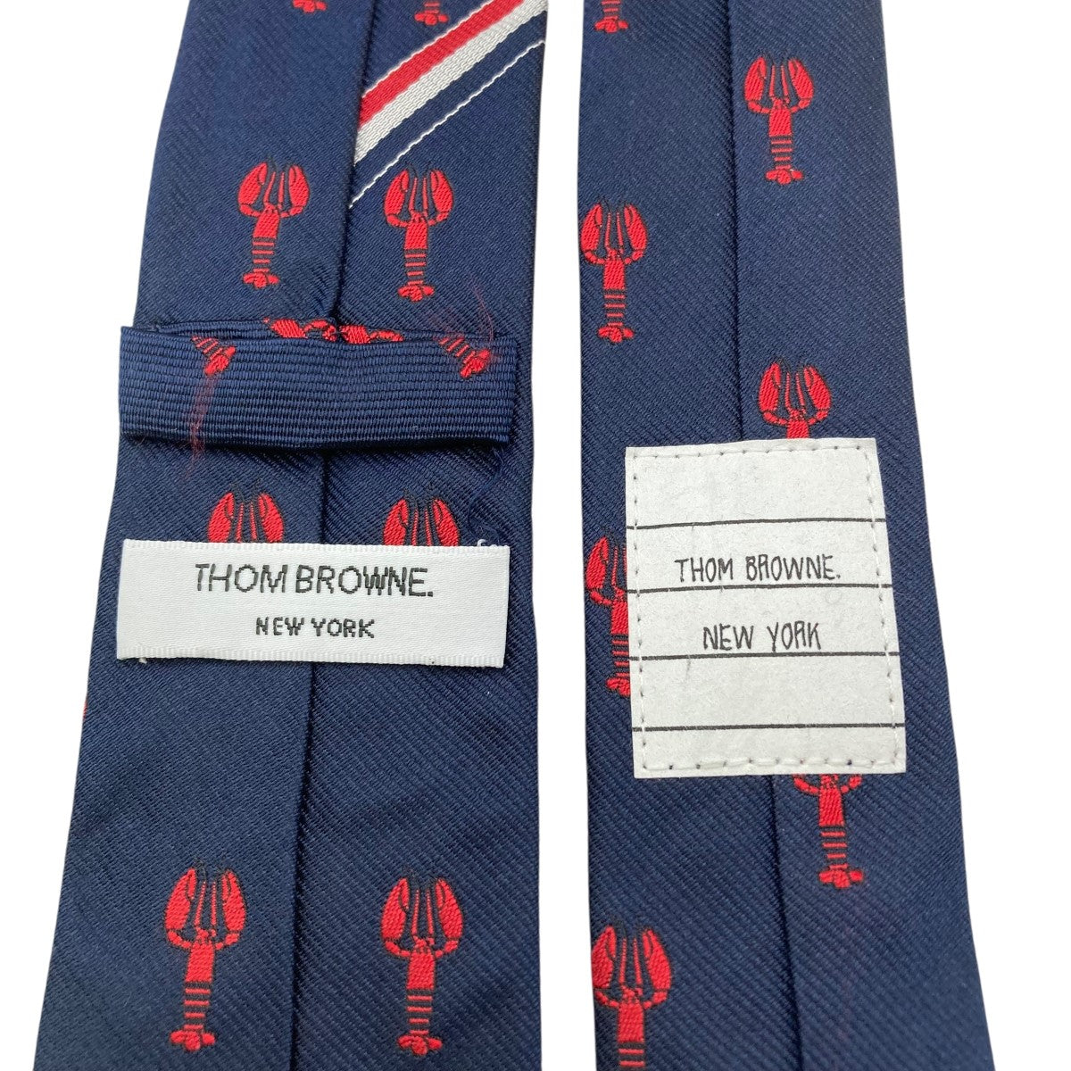Thom Browne(トム・ブラウン) ネクタイ ネイビー×レッド サイズ