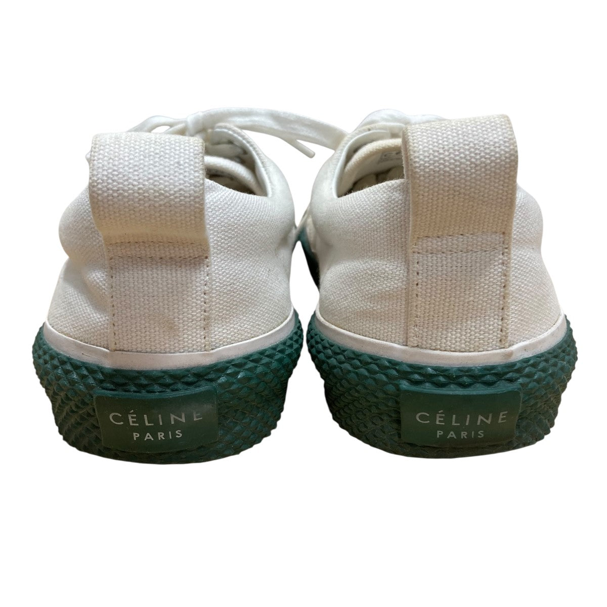 CELINE(セリーヌ) ローカットスニーカー ホワイト×グリーン