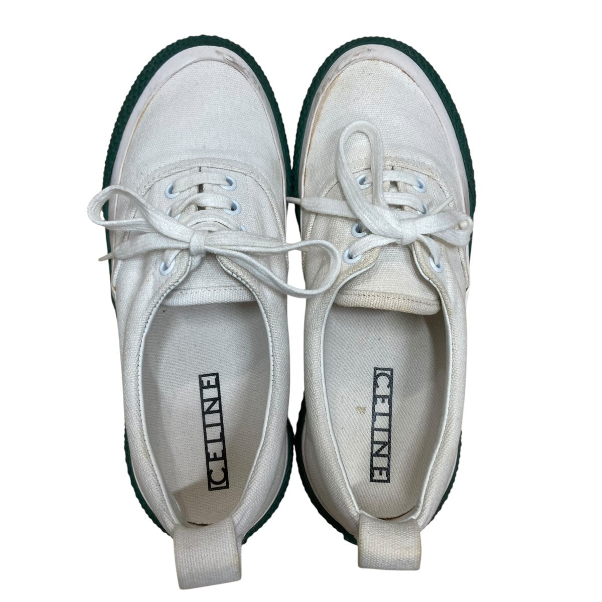 CELINE(セリーヌ) ローカットスニーカー ホワイト×グリーン