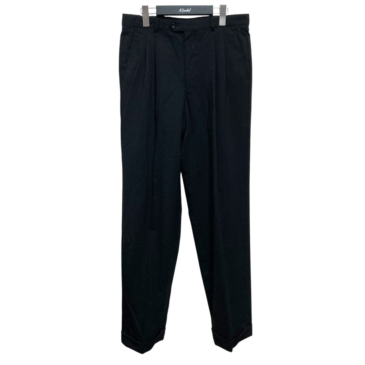 ARMANI Collezioni ブラックウール　1タック　ワイドトラウザーズ ARMANI COLLEZIONI アルマーニ コレッツィオーニ タック