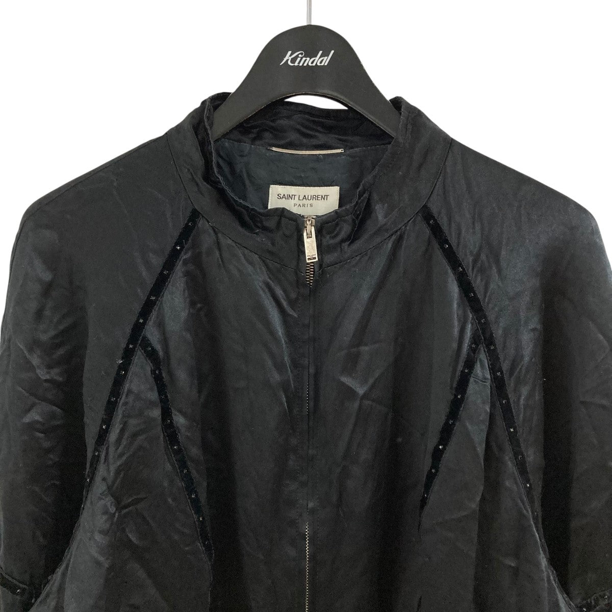 Saint Laurent Paris 80sサテンテディジャケット 古着・中古-2枚目のアイテム画像