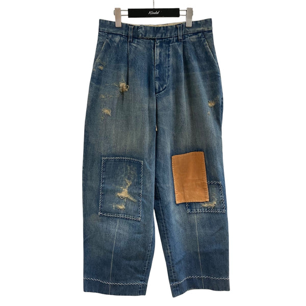 KOLOR(カラー) パッチワークデニムパンツ 24WCM-P02104 インディゴ