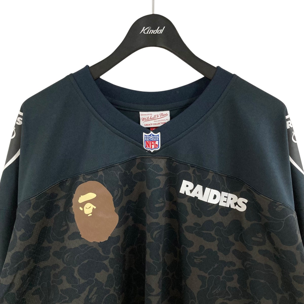 A BATHING APE×MITCHELL ＆ NESS ゲームシャツ ブラック サイズ