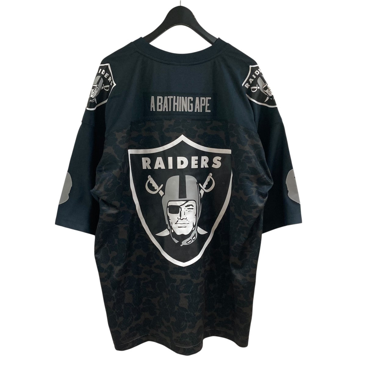 A BATHING APE×MITCHELL ＆ NESS ゲームシャツ ブラック サイズ