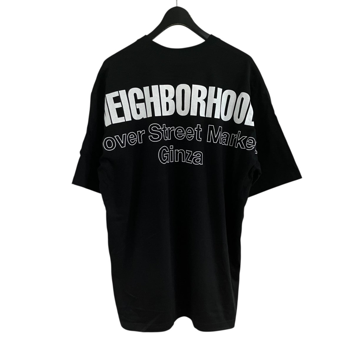 【IO着用モデル】ネイバーフッド オールドイングリッシュ ロゴ Tシャツ 黒M NEIGHBORHOOD×DOVER STREET MARKET 半袖プリントTシャツ ブラック