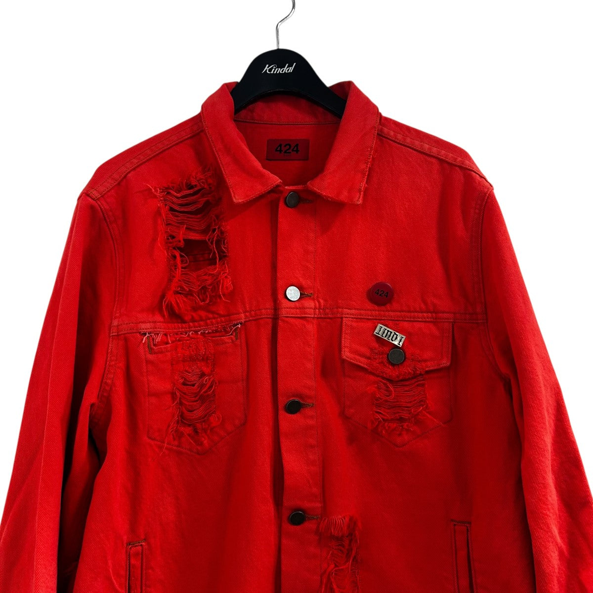 424 クロップド デニム フードジャケット