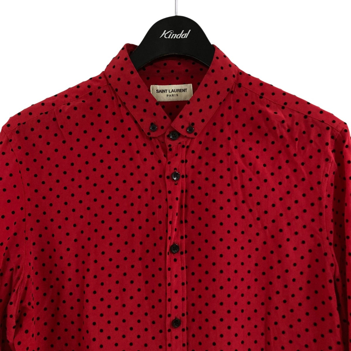 saint laurent エディ期　シャツ Saint Laurent Paris(サンローランパリ) ドットシャツ 653862 レッド